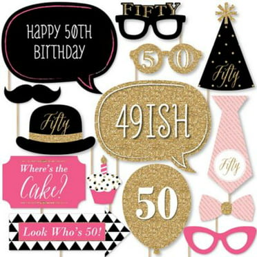 Big Dot of Happiness Chic 50th Birthday Birthday Party Game Scratch Off Cards 22 Count Pink and Gold 